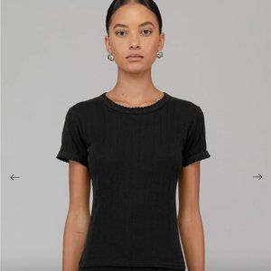 LESET Pointelle Slim Fit Tee